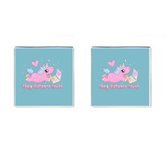 Long Distance Lover - Cute Unicorn Cufflinks (square) by Valentinaart