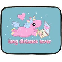 Long Distance Lover - Cute Unicorn Double Sided Fleece Blanket (mini)  by Valentinaart