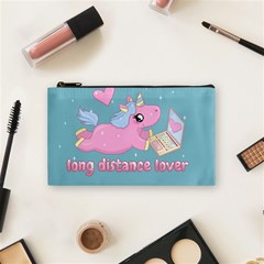 Long Distance Lover - Cute Unicorn Cosmetic Bag (small)  by Valentinaart