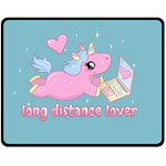 Long distance lover - Cute Unicorn Fleece Blanket (Medium)  60 x50  Blanket Front