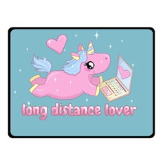 Long Distance Lover - Cute Unicorn Fleece Blanket (small) by Valentinaart