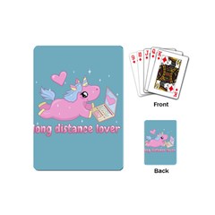 Long Distance Lover - Cute Unicorn Playing Cards (mini)  by Valentinaart