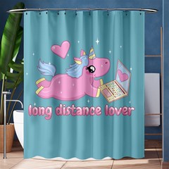 Long Distance Lover - Cute Unicorn Shower Curtain 60  X 72  (medium)  by Valentinaart