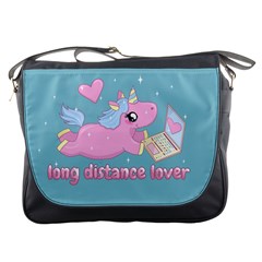 Long Distance Lover - Cute Unicorn Messenger Bags by Valentinaart