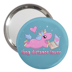 Long Distance Lover - Cute Unicorn 3  Handbag Mirrors by Valentinaart