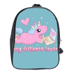 Long Distance Lover - Cute Unicorn School Bag (xl) by Valentinaart