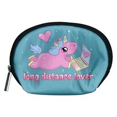 Long Distance Lover - Cute Unicorn Accessory Pouches (medium)  by Valentinaart