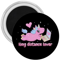 Long Distance Lover - Cute Unicorn 3  Magnets by Valentinaart