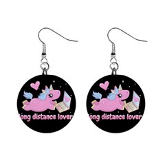 Long Distance Lover - Cute Unicorn Mini Button Earrings by Valentinaart