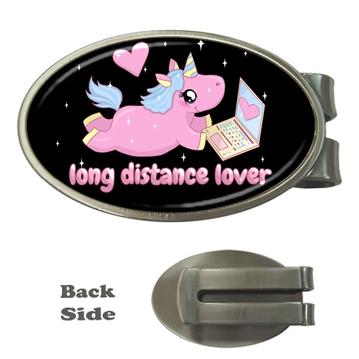 Long distance lover - Cute Unicorn Money Clips (Oval) 