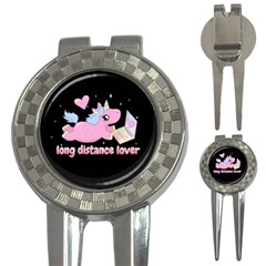 Long Distance Lover - Cute Unicorn 3-in-1 Golf Divots by Valentinaart