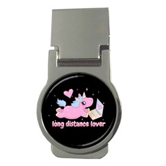 Long Distance Lover - Cute Unicorn Money Clips (round)  by Valentinaart