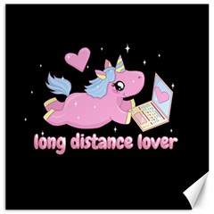 Long Distance Lover - Cute Unicorn Canvas 12  X 12   by Valentinaart