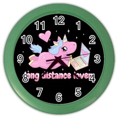 Long Distance Lover - Cute Unicorn Color Wall Clocks