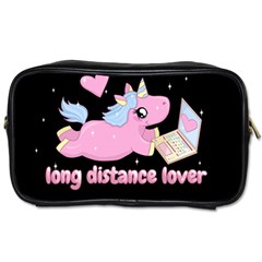 Long Distance Lover - Cute Unicorn Toiletries Bags 2-side by Valentinaart