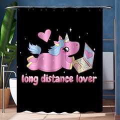 Long Distance Lover - Cute Unicorn Shower Curtain 60  X 72  (medium)  by Valentinaart