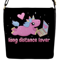 Long Distance Lover - Cute Unicorn Flap Messenger Bag (s) by Valentinaart