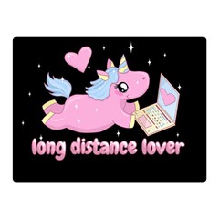 Long Distance Lover - Cute Unicorn Double Sided Flano Blanket (mini)  by Valentinaart