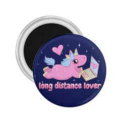 Long Distance Lover - Cute Unicorn 2 25  Magnets by Valentinaart