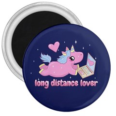 Long Distance Lover - Cute Unicorn 3  Magnets by Valentinaart