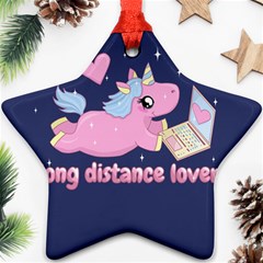 Long Distance Lover - Cute Unicorn Ornament (star) by Valentinaart