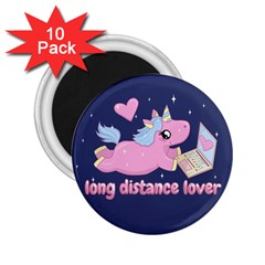 Long Distance Lover - Cute Unicorn 2 25  Magnets (10 Pack)  by Valentinaart