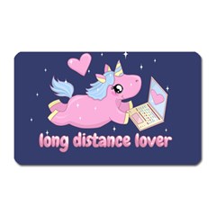 Long Distance Lover - Cute Unicorn Magnet (rectangular) by Valentinaart