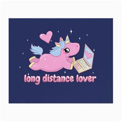 Long Distance Lover - Cute Unicorn Small Glasses Cloth by Valentinaart