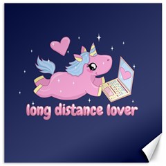 Long Distance Lover - Cute Unicorn Canvas 20  X 20   by Valentinaart