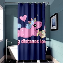 Long Distance Lover - Cute Unicorn Shower Curtain 36  X 72  (stall)  by Valentinaart