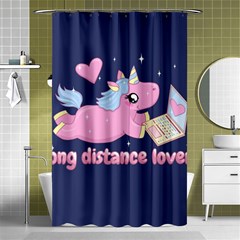 Long Distance Lover - Cute Unicorn Shower Curtain 48  X 72  (small)  by Valentinaart