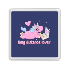 Long Distance Lover - Cute Unicorn Memory Card Reader (square)  by Valentinaart