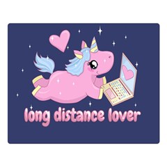 Long Distance Lover - Cute Unicorn Double Sided Flano Blanket (large)  by Valentinaart