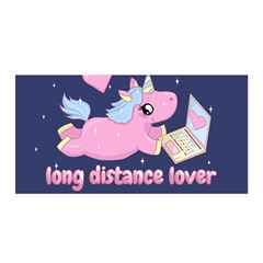 Long Distance Lover - Cute Unicorn Satin Wrap by Valentinaart