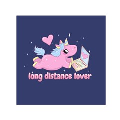 Long Distance Lover - Cute Unicorn Small Satin Scarf (square) by Valentinaart