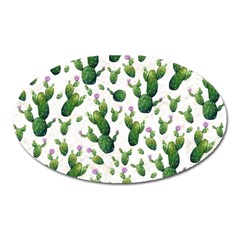 Cactus Pattern Oval Magnet by Valentinaart