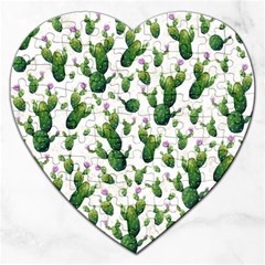 Cactus Pattern Jigsaw Puzzle (heart)