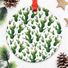 Cactus Pattern Round Ornament (two Sides) by Valentinaart