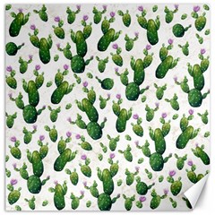 Cactus Pattern Canvas 12  X 12   by Valentinaart