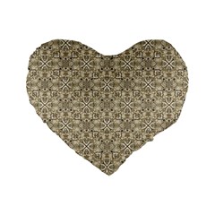 Modern Baroque Pattern Standard 16  Premium Flano Heart Shape Cushions by dflcprints