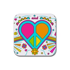 Love Peace Feelings Nature Rubber Coaster (square)  by Sapixe