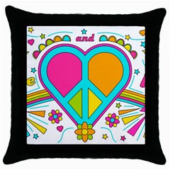 Love Peace Feelings Nature Throw Pillow Case (black) by Sapixe