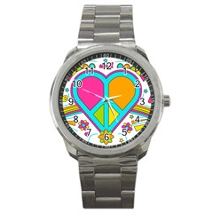 Love Peace Feelings Nature Sport Metal Watch by Sapixe