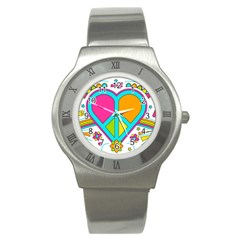 Love Peace Feelings Nature Stainless Steel Watch by Sapixe