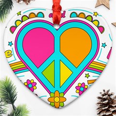 Love Peace Feelings Nature Heart Ornament (two Sides) by Sapixe