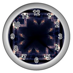 Cosmos Kaleidoscope Art Pattern Wall Clocks (silver) 