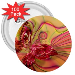 Arrangement Butterfly Aesthetics 3  Buttons (100 Pack)  by Sapixe