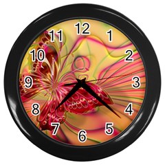 Arrangement Butterfly Aesthetics Wall Clocks (black) by Sapixe