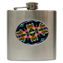 Butterfly Color Pop Art Hip Flask (6 Oz) by Sapixe