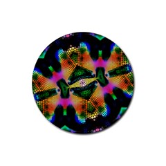 Butterfly Color Pop Art Rubber Coaster (round)  by Sapixe